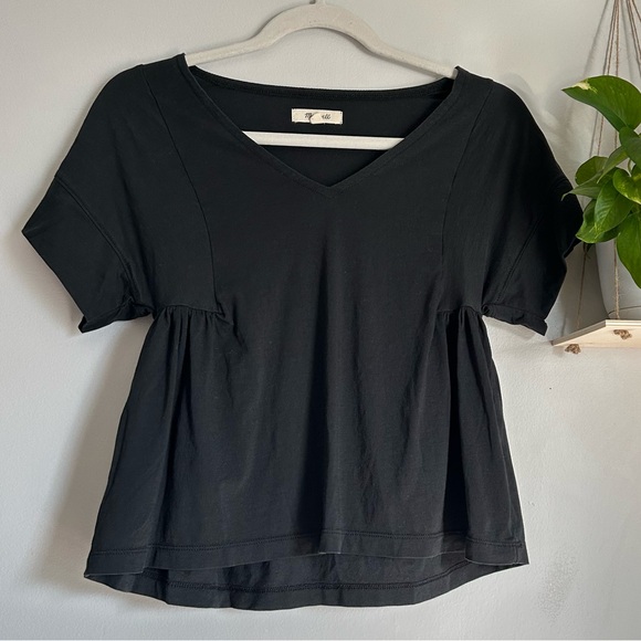 🩷 MADEWELL SHORT SLEEVE TRENDING FIT AND FLARE SUMMER TOP SIZE XXS - Picture 2 of 6